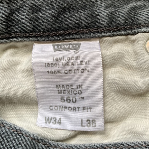 Mens Levi’s 560 comfort fit vintage distressed jeans 34/36 black - Picture 4 of 8